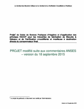 Guide de bonnes pratiques hygiène biscuits & gateaux