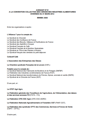 Avenant n°31 à la CCN IAD relatif aux minima 2026